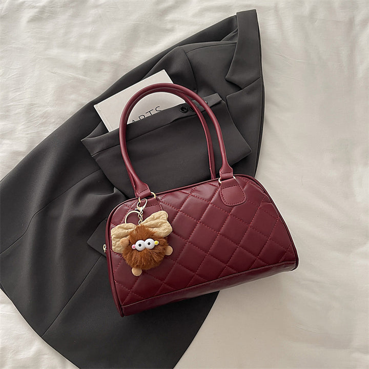 Quilted Faux Leather Handbag Bowlift