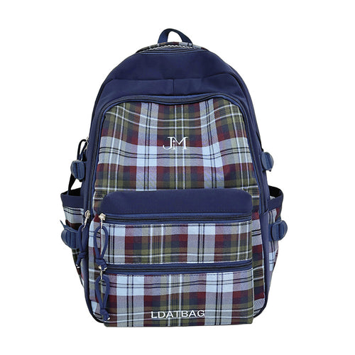 Stylish Vintage Checkered School Backpack Bowlift