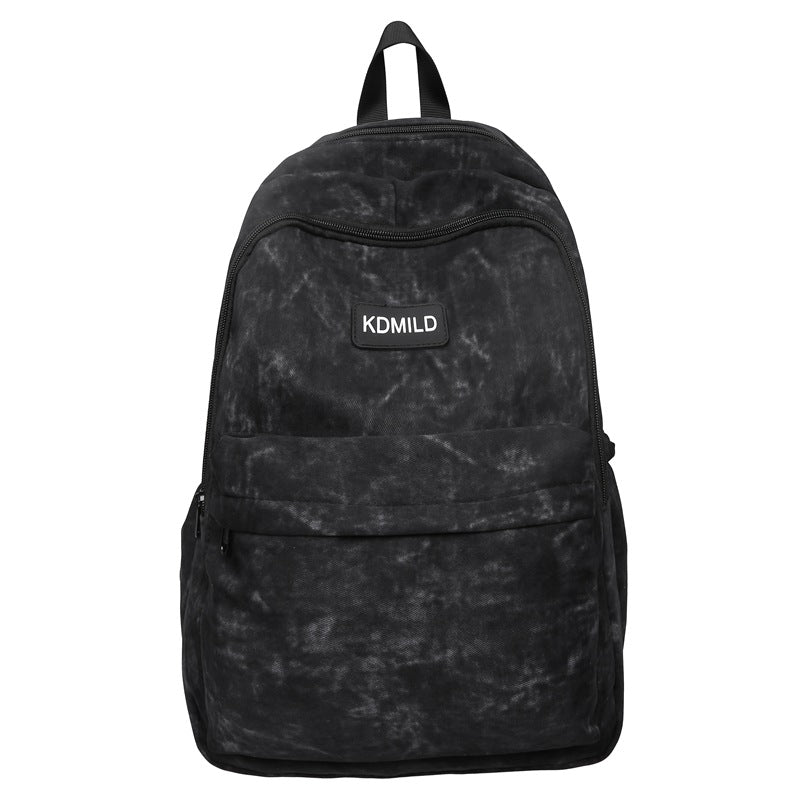 Lightweight Textured Canvas School Backpack Bowlift