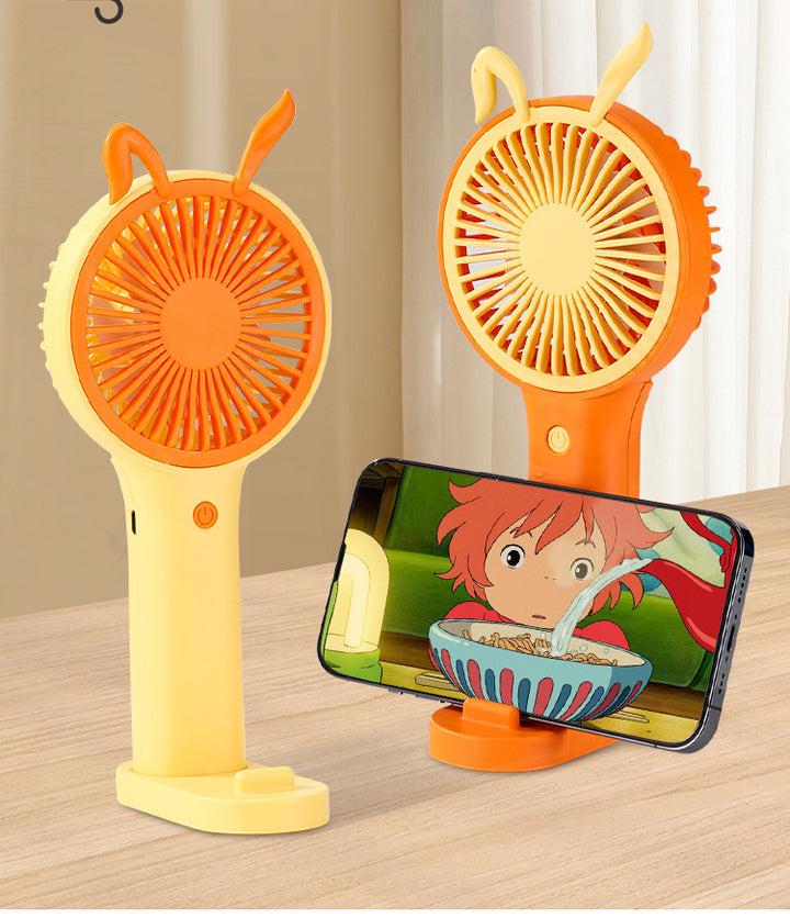 Unisex portable hand fan with smartphone holder Bowlift