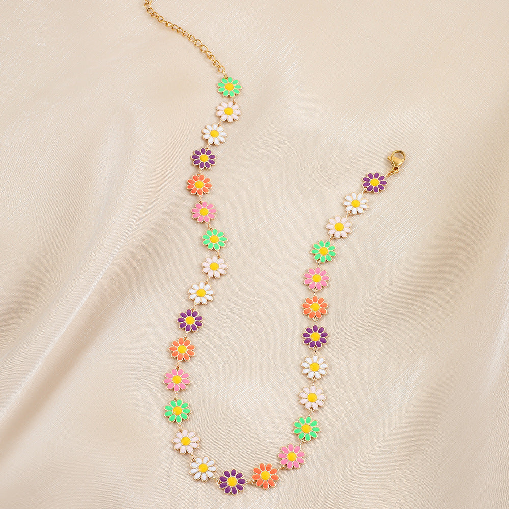 Floral Charm Statement Necklace Bowlift