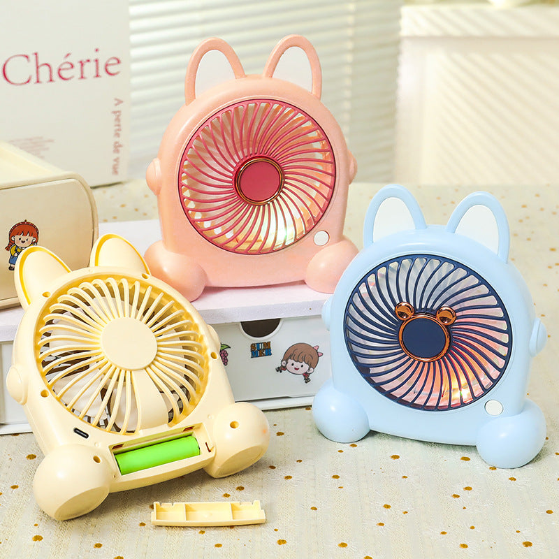 Women Portable Table Fan with LED Lighting Bowlift