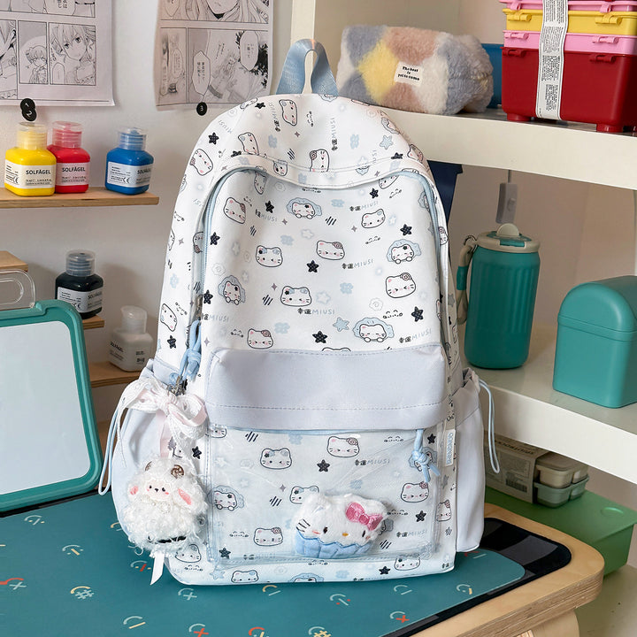 Whimsical Character Print Backpack
