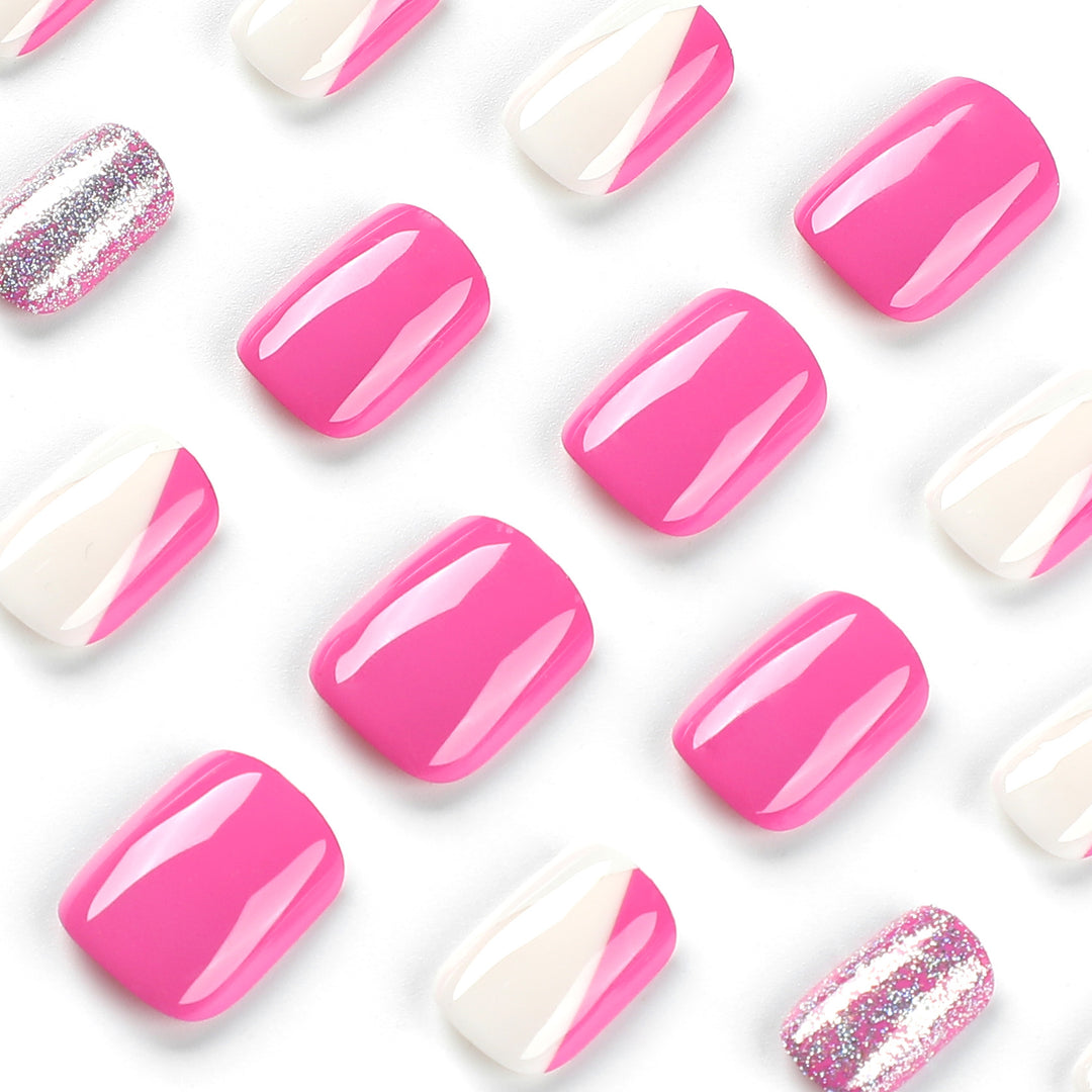 Artistic Nail Art with Glitter Accents and Ombre Design Bowlift