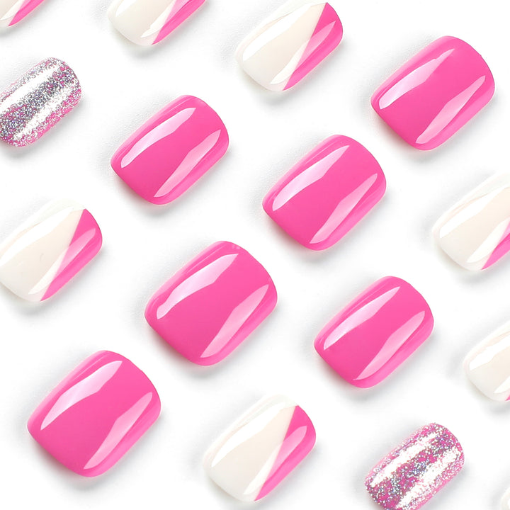 Artistic Nail Art with Glitter Accents and Ombre Design Bowlift