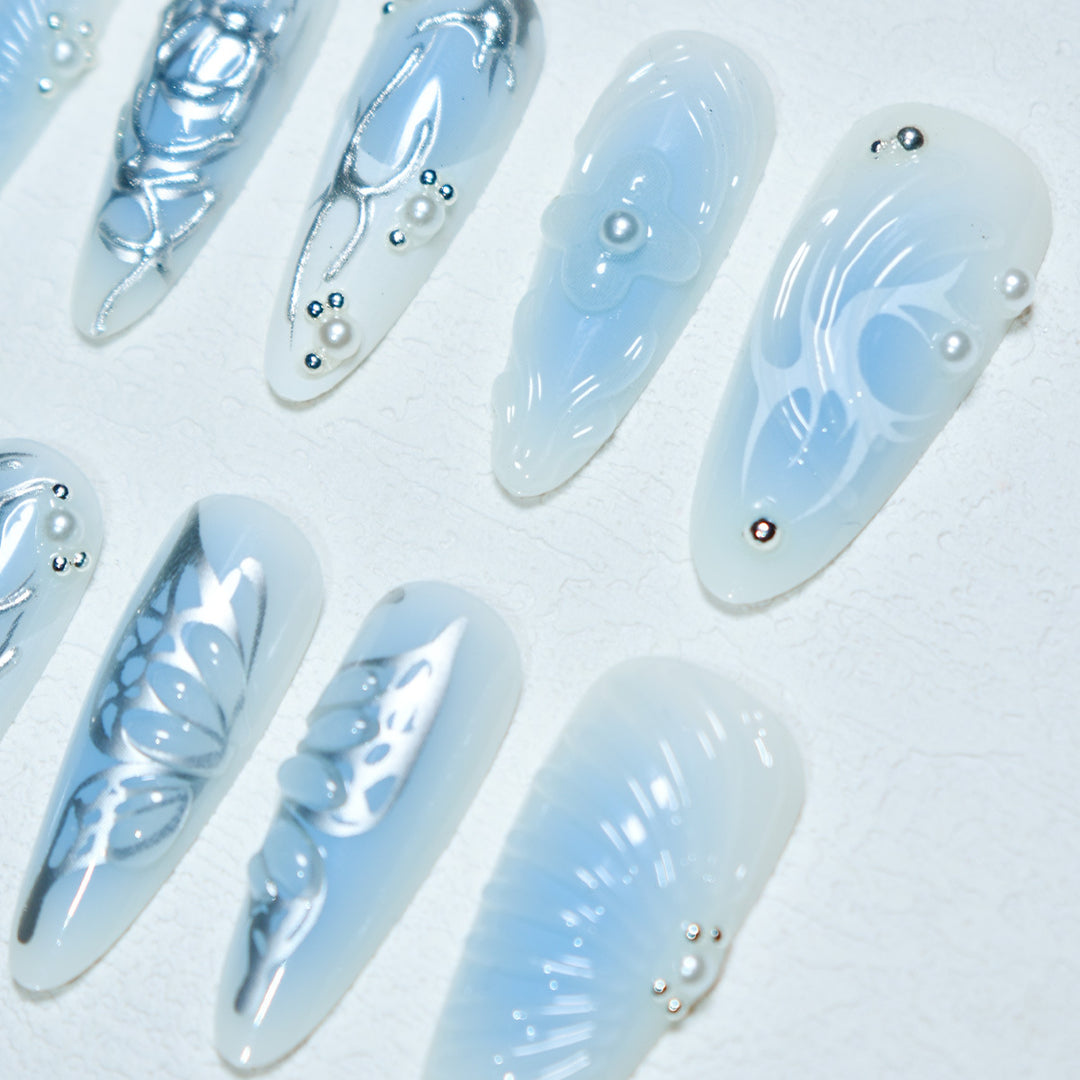 Artistic 3D Acrylic Nail Design Bowlift