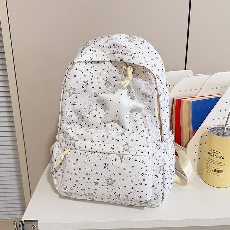 Star-Patterned School Backpack