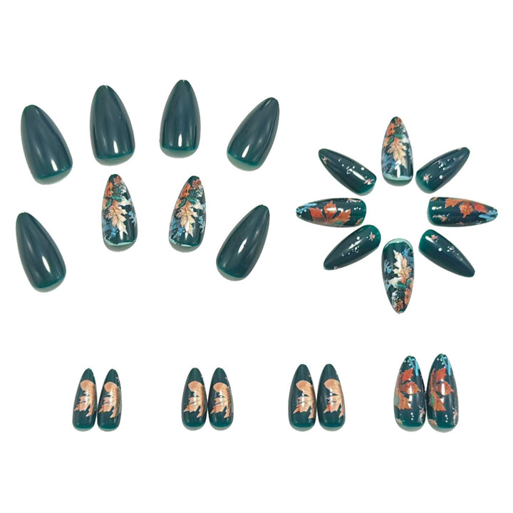 Artificial Nails in Stylish Autumn Design Bowlift