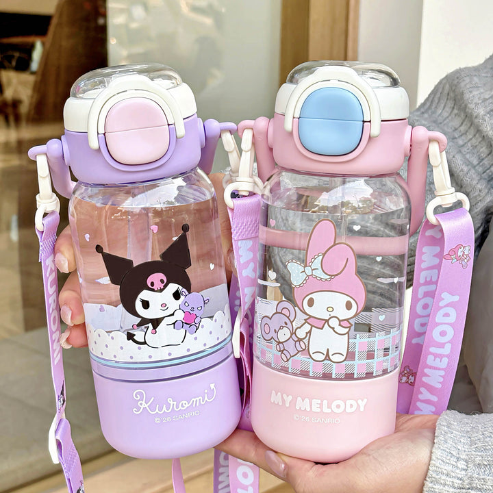 Women’s water bottle with cute animal design and sturdy carrying handle Bowlift