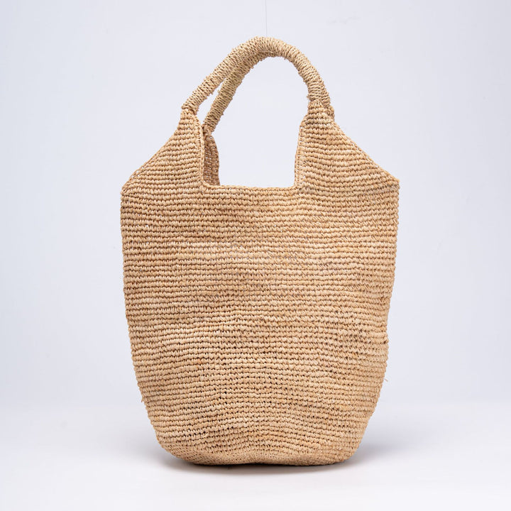 Beach bag made of natural raffia with practical handles Bowlift