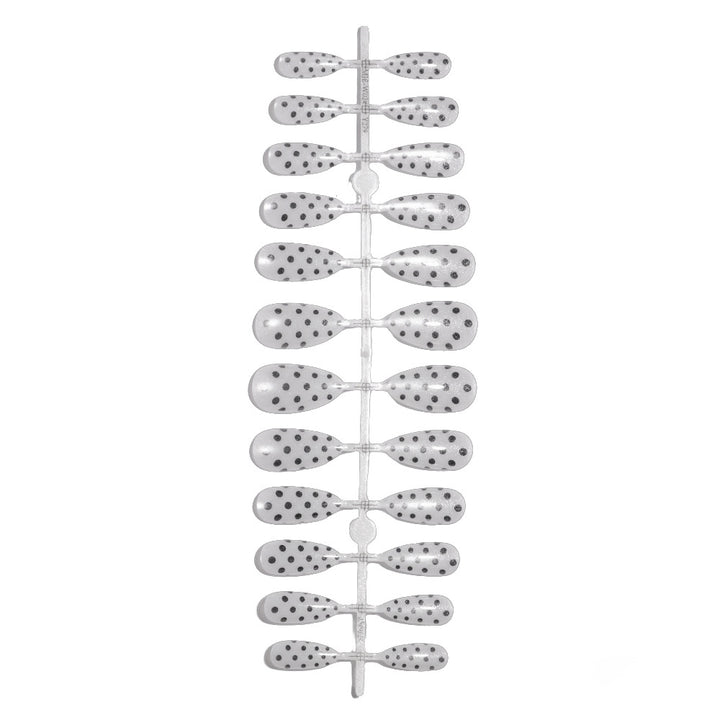 Artistic Press-On Nail Set with Polka Dot Design Bowlift