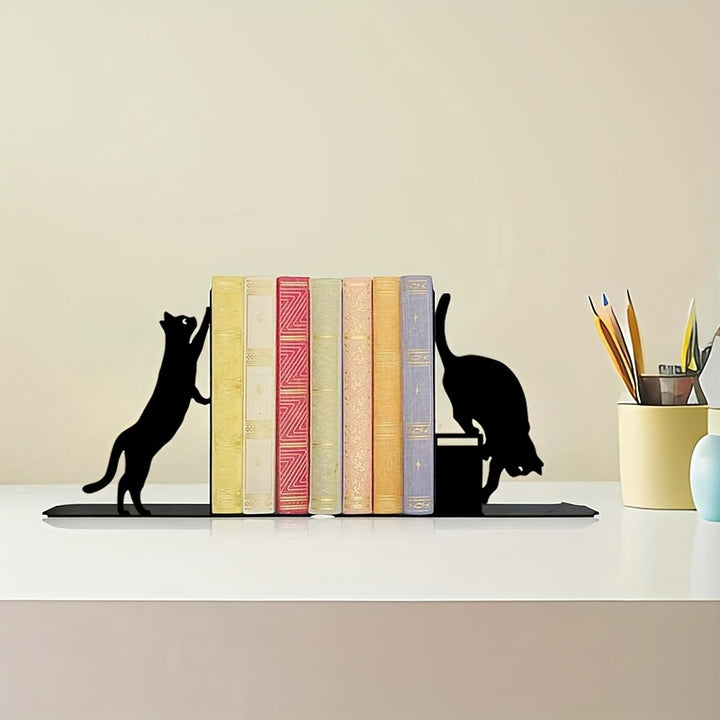 Cat-Themed Decorative Bookends