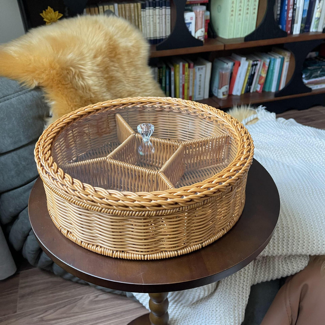Women's Storage Basket with Glass Lid Bowlift