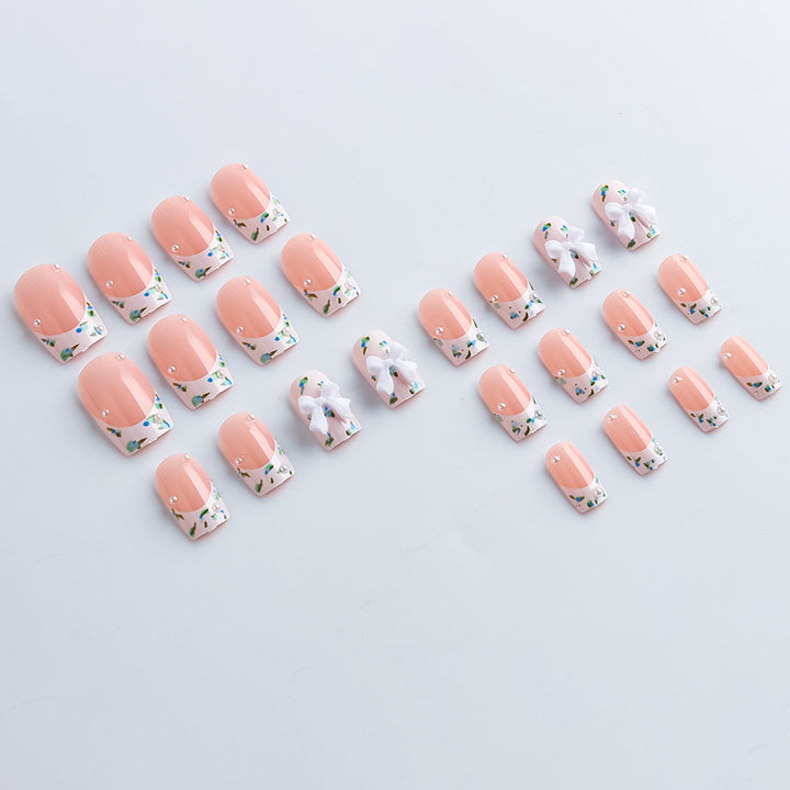 Floral Textured Press-On Nail Art Bowlift