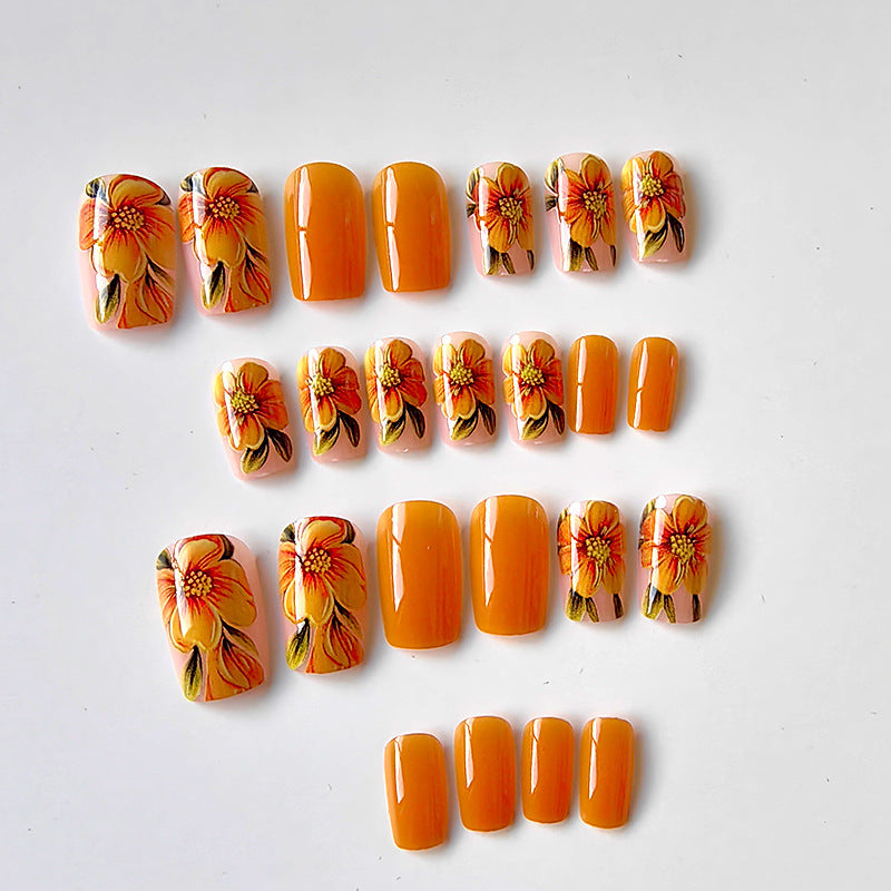 Artificial nails with floral design Bowlift