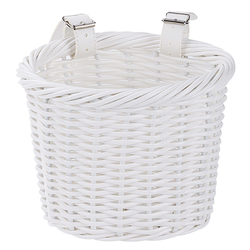 Woven Storage Basket with Adjustable Leather Straps Bowlift