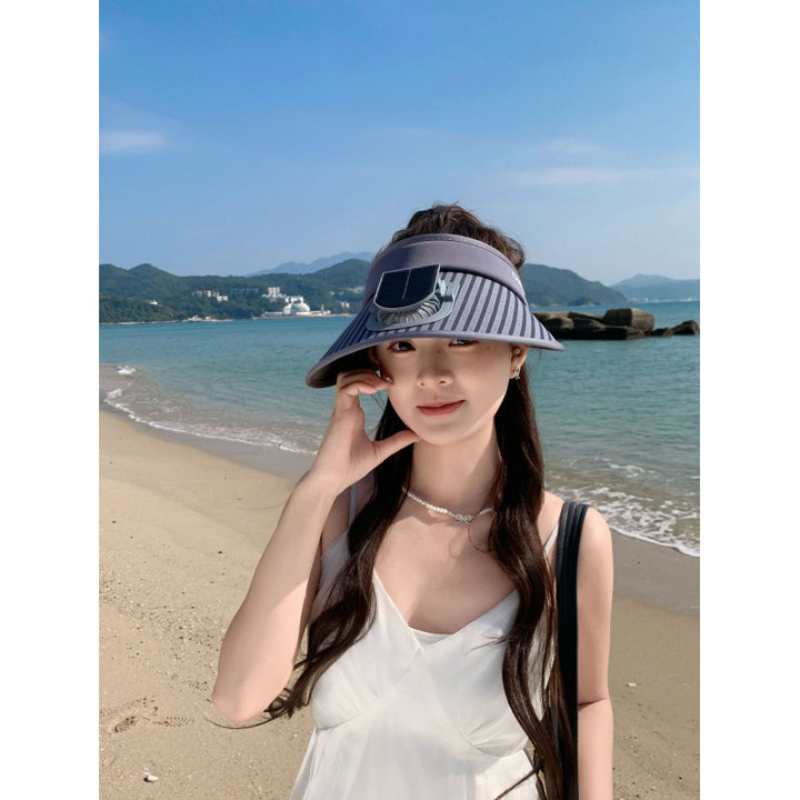 ’s sun protection visor with integrated solar panel, wide brim and adjustable headband Bowlift