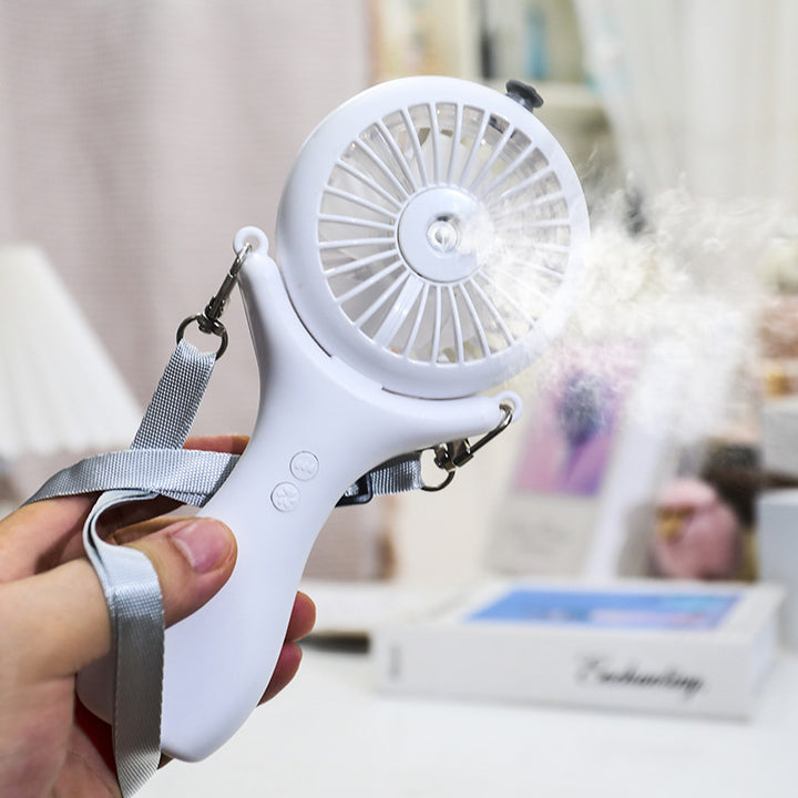 Women's Portable Mini Fan with Spray Function and Flexible Mounting System Bowlift