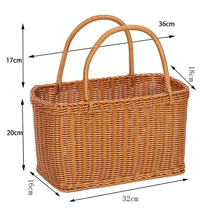 Elegant Woven Picnic Basket Bowlift