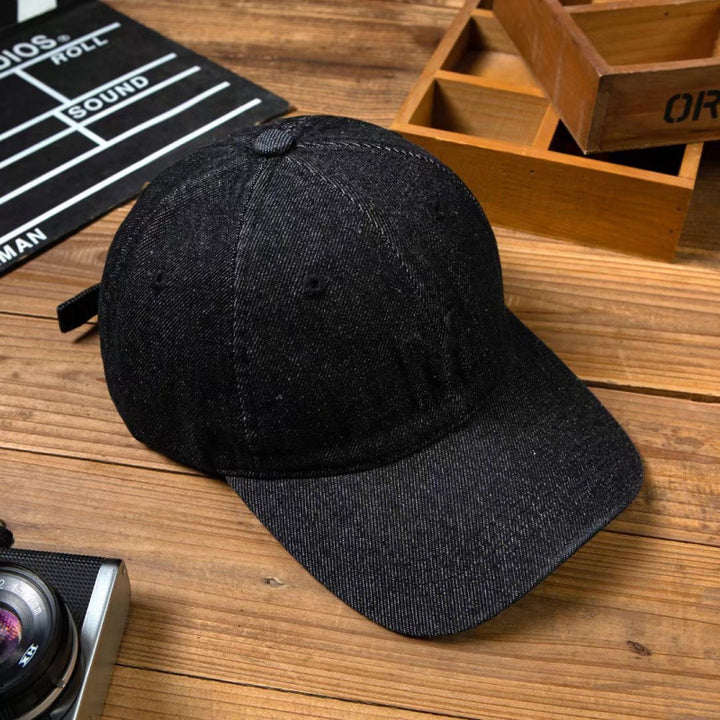 Men's Distressed Denim Baseball Cap Bowlift