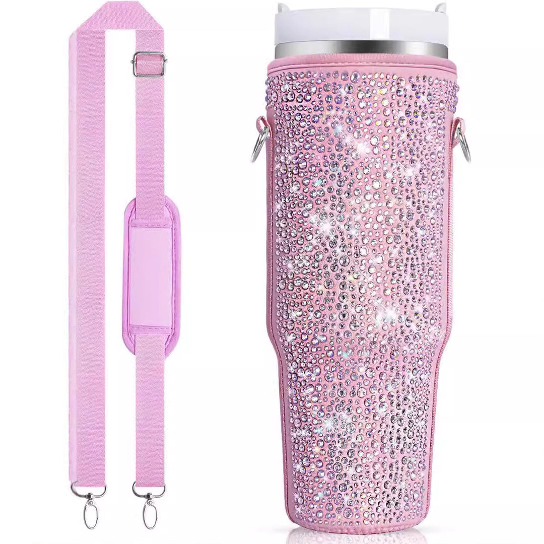 Ladies water bottle holder with sparkling rhinestones Bowlift
