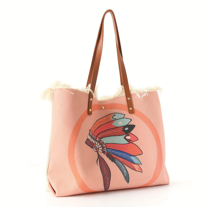 Beach bag with Unique Feather Design Bowlift