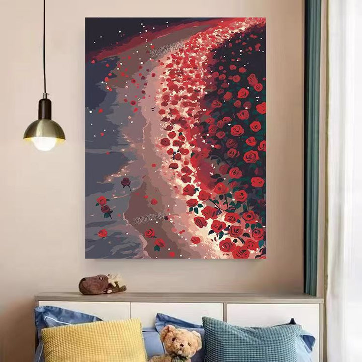 Heart and Floral Swirl Canvas Artwork Bowlift