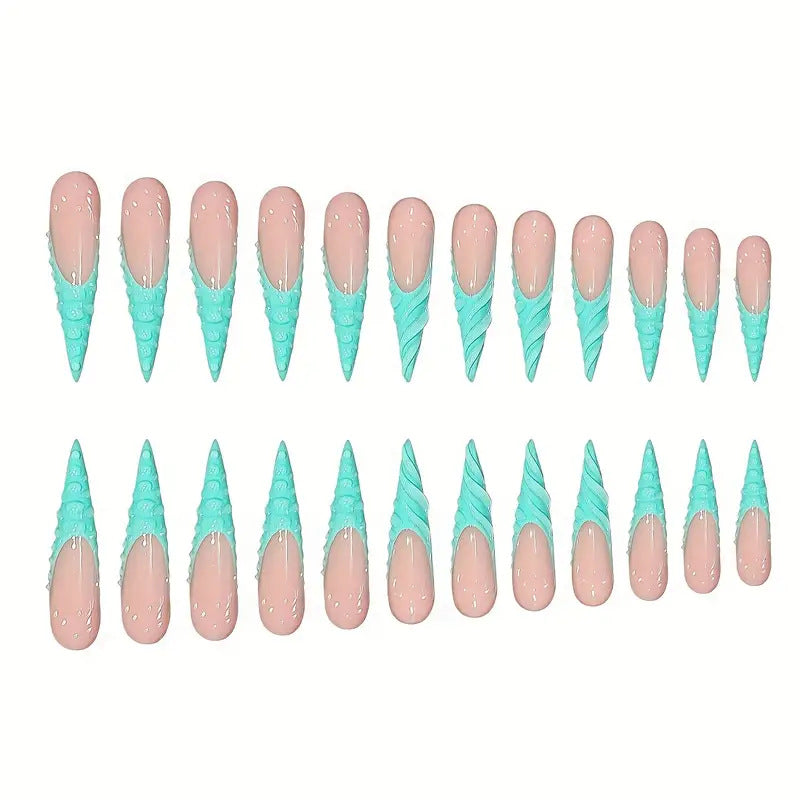 Unique 3D Shell-Inspired Press-On Nail Art Bowlift