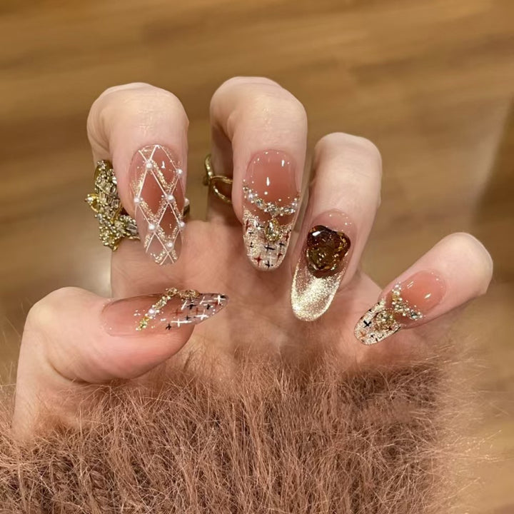Artistic Stiletto Press-On Nail Art Bowlift