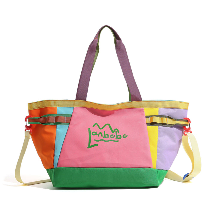 Colorful Multi-Pocket Beach Tote