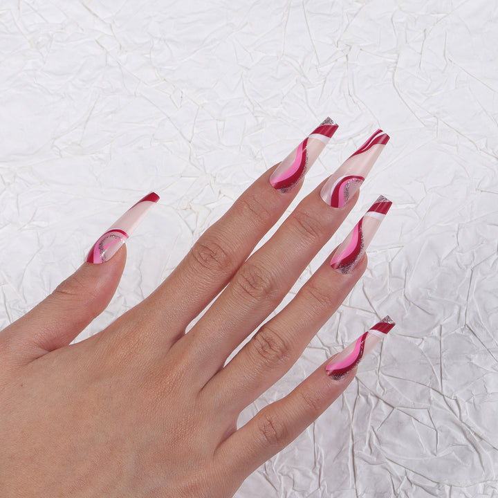Artistic Long Press-On Nail Art Bowlift