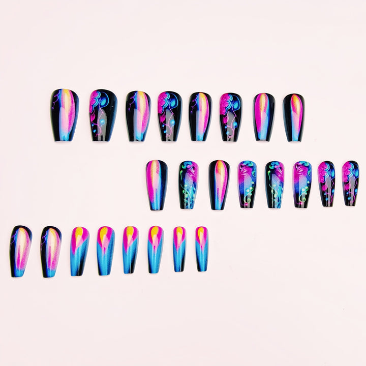 Artistic Glow-In-The-Dark Nail Art Bowlift