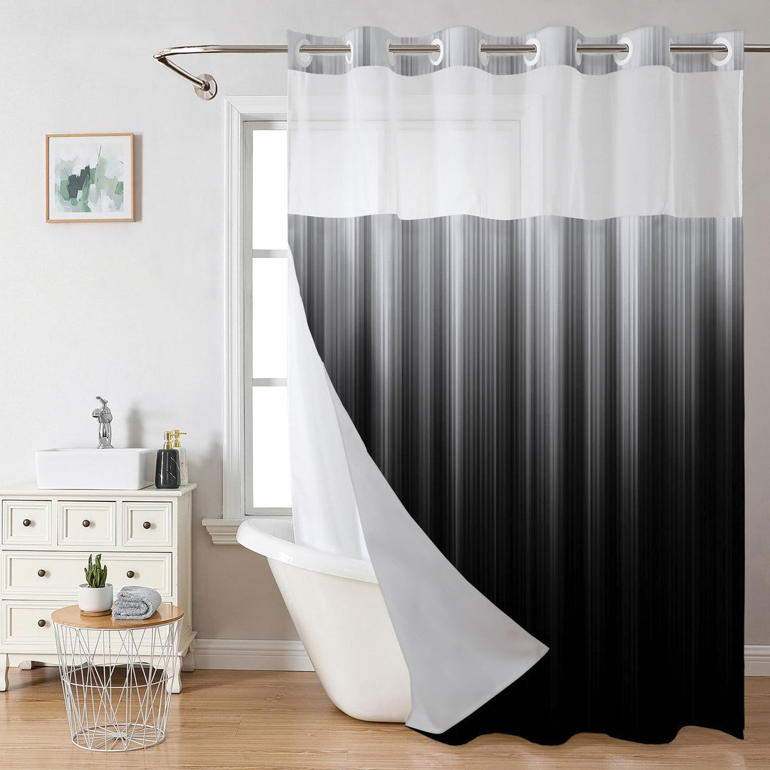Modern Gradient Shower Curtain Bowlift