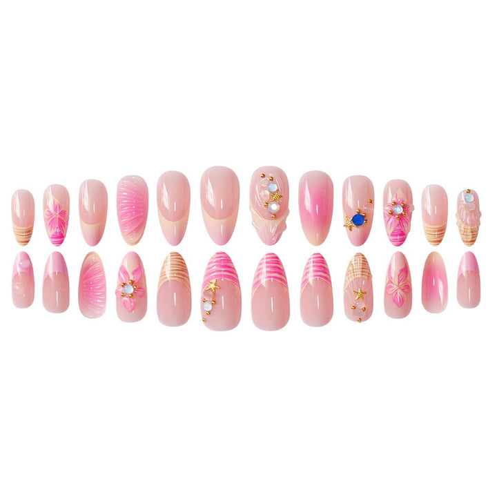 3D Floral Accented Press-On Nail Art Bowlift