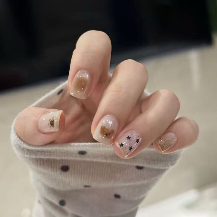 Celestial-Themed Press-On Nail Art Bowlift