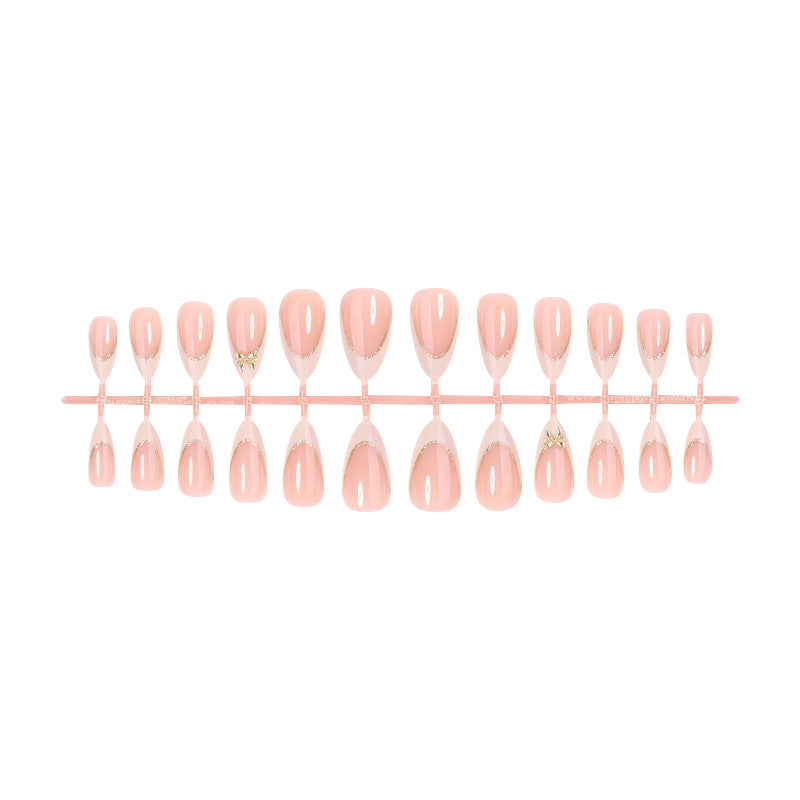 Premium Elegant Press-On Nail Set with Decorative Accents Bowlift