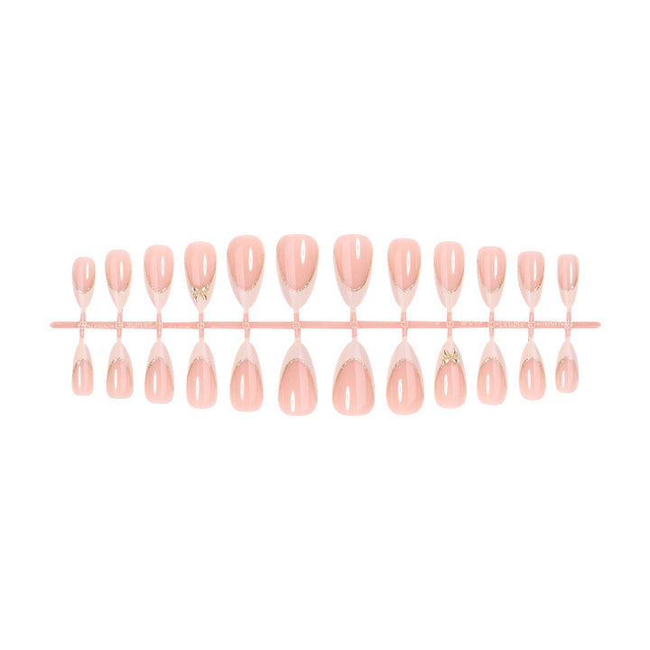 Premium Elegant Press-On Nail Set with Decorative Accents Bowlift
