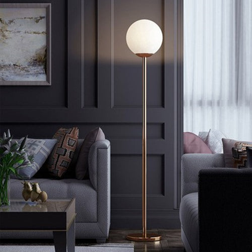 Modern Floor Lamp with Elegant Globe Shade