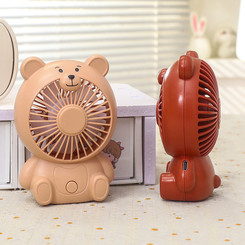 Women's Portable Mini Fan in Bear Design Bowlift