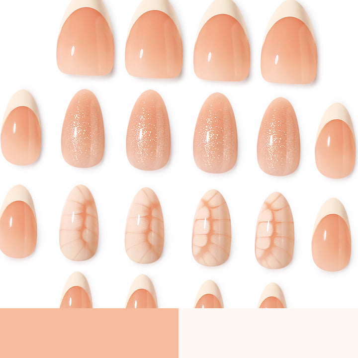 Artful nail extensions with shimmering glitter and unique design Bowlift