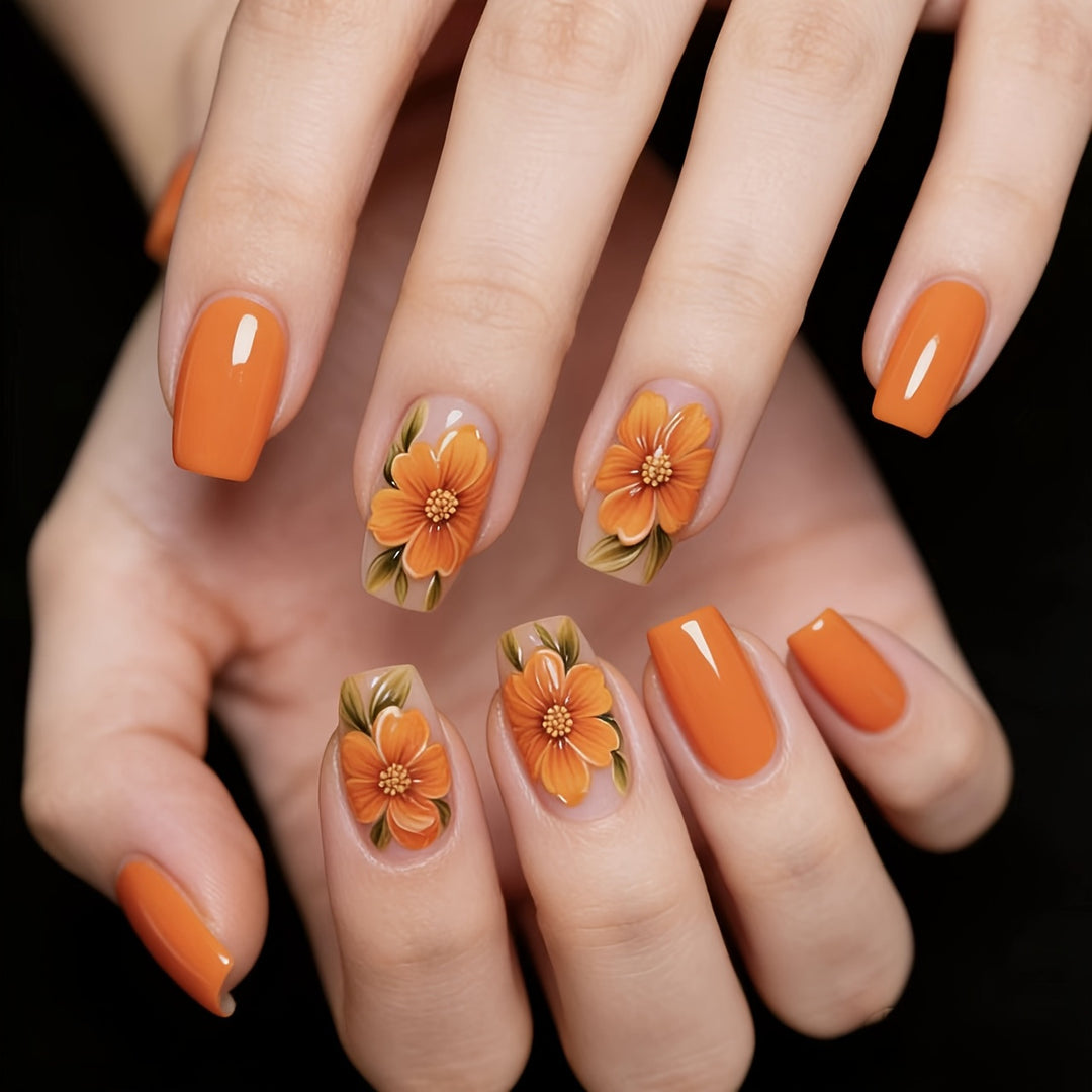 Artificial nails with floral design Bowlift