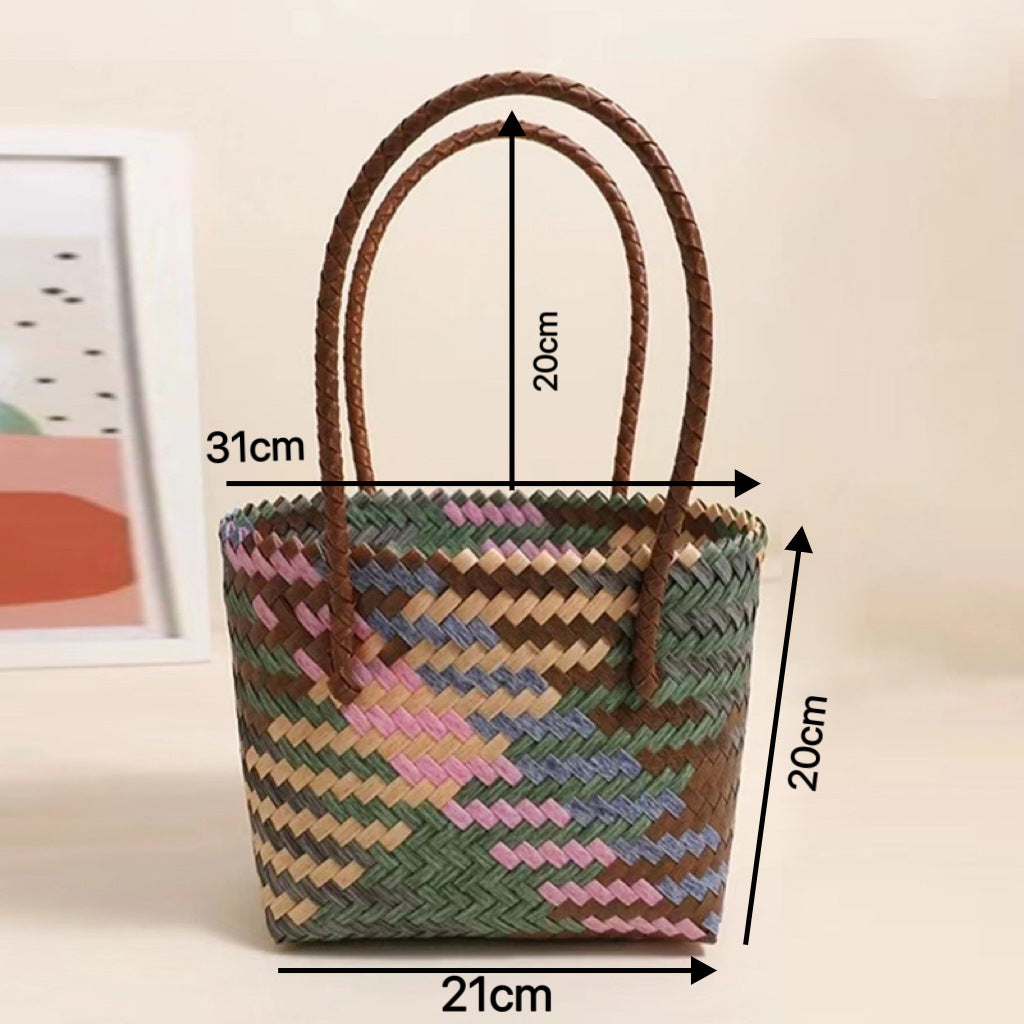 Handmade basket bag with stylish braiding pattern Bowlift