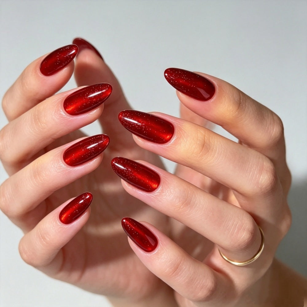 Premium Glossy Almond-Shaped Press-On Nails Bowlift