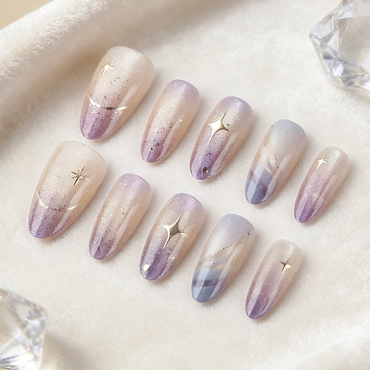 Gradient Glitter Press-On Nails Bowlift