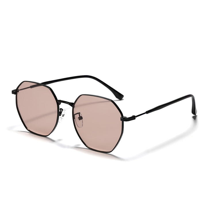 Women fashionable octagonal sunglasses with trendy metal frame Bowlift