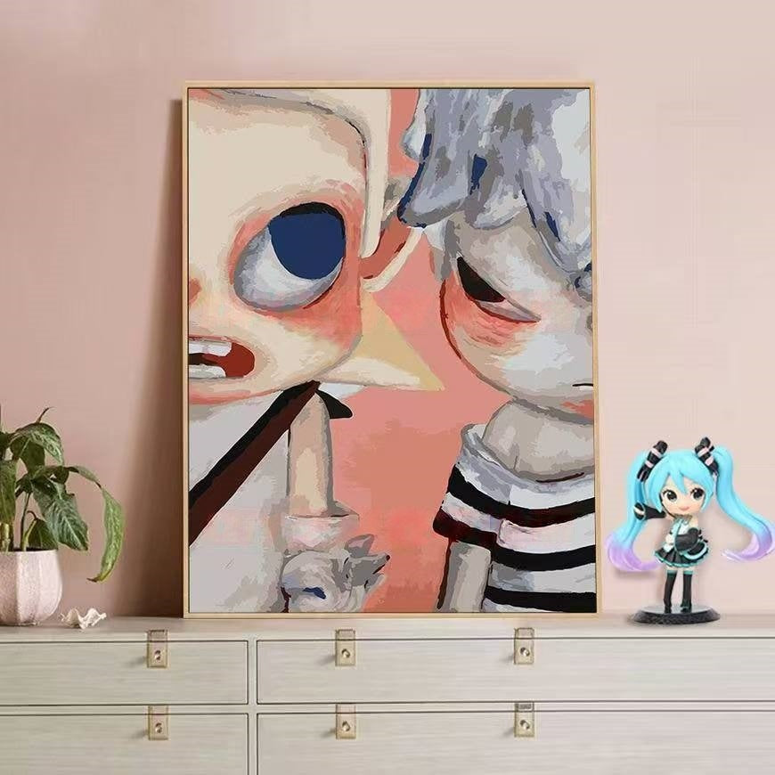 Playful Character Illustration Canvas Art Bowlift