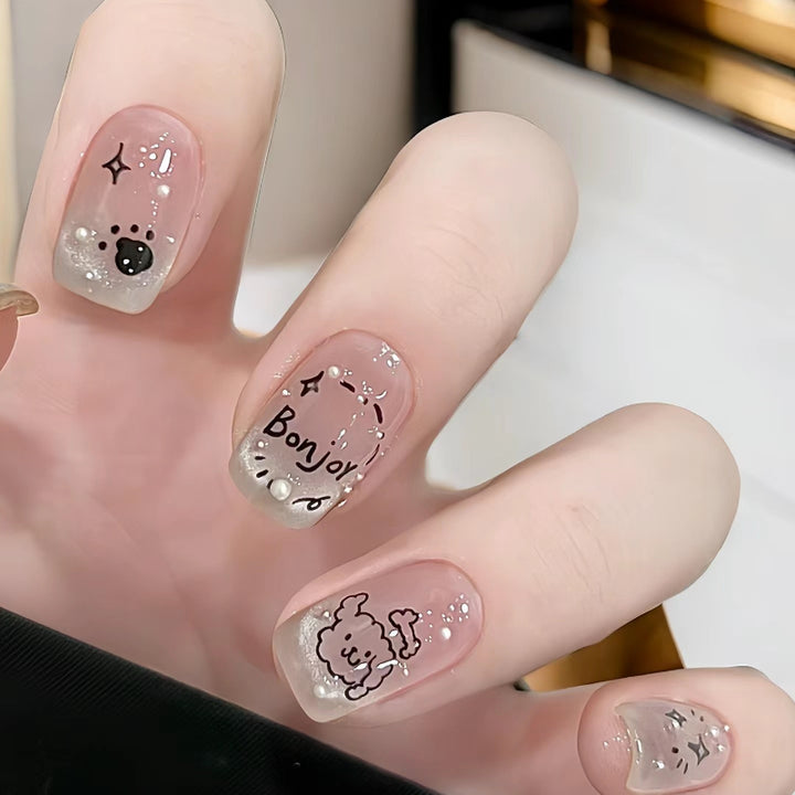 Whimsical Cartoon-Themed Press-On Nail Set Bowlift
