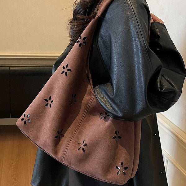 Floral Cut-Out Slouchy Tote Bowlift