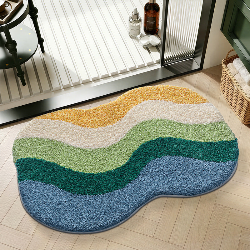 Plush Textured Zigzag Bath Mat Bowlift