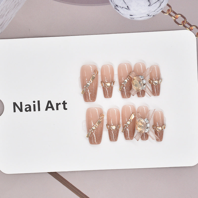 Luxury Decorative Crystal Press-On Nails Bowlift